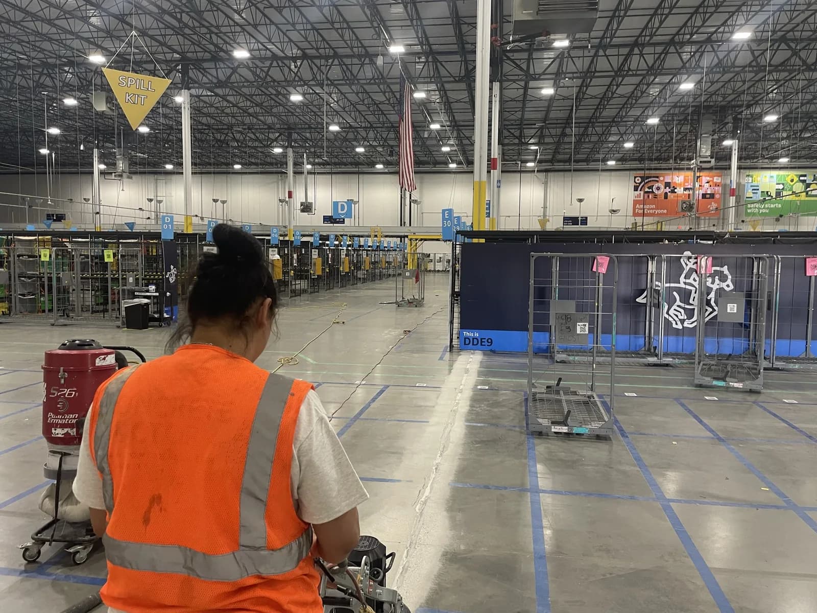 Concrete Doctor crew polishing a commercial warehouse floor