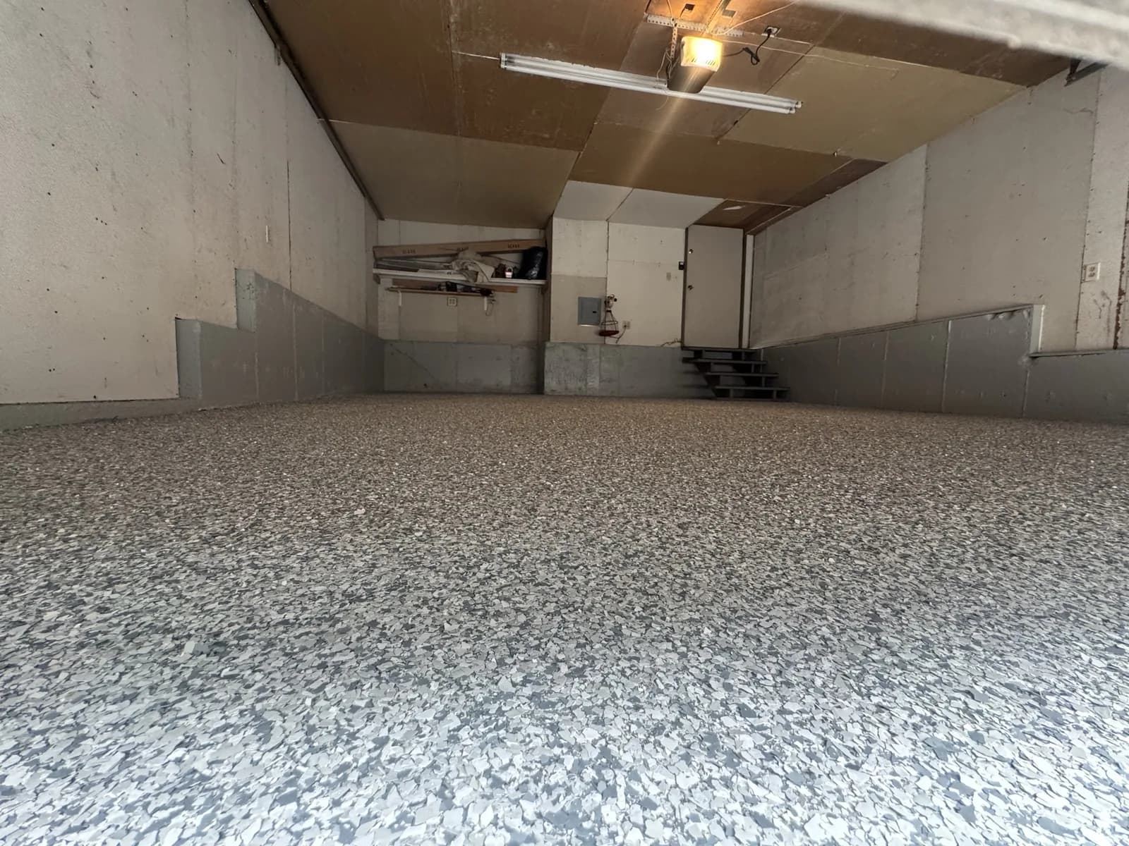 Full-flake epoxy garage floor coating in Colorado