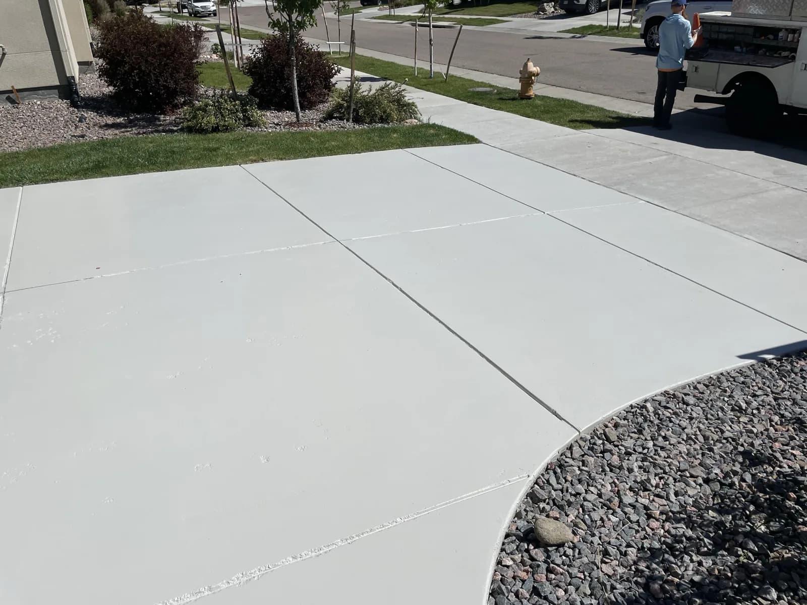 New concrete driveway installation in Lakewood, CO